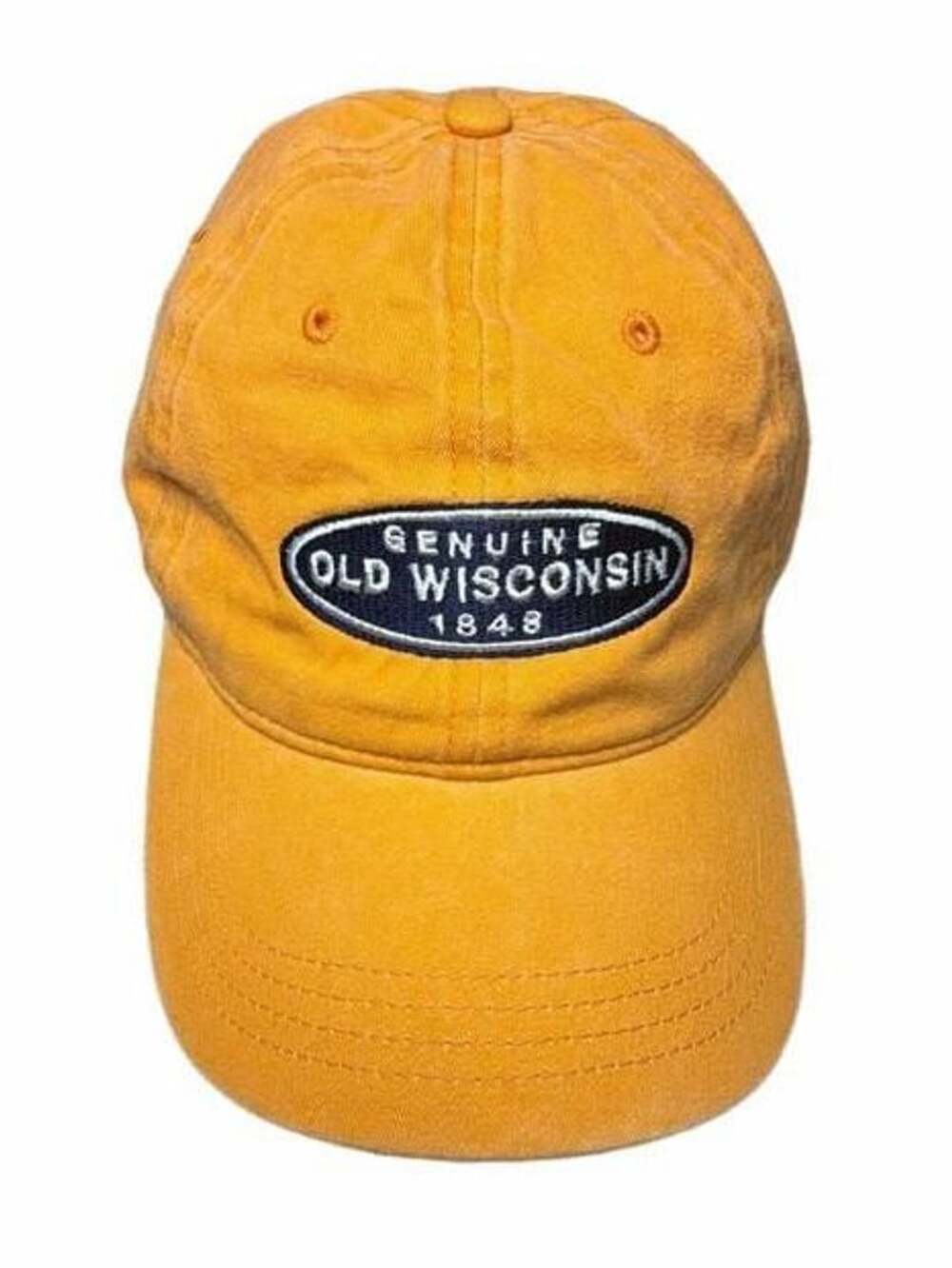 Genuine Old Wisconsin 1848 Orange Baseball Cap Strapback Hat